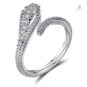 Bague serpent femme en zirconium élégant et raffiné