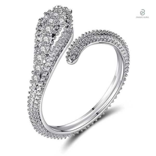 Bague serpent femme en zirconium élégant et raffiné