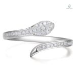 Bague serpent femme ornée de diamants