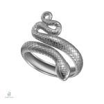 Bague serpent réglable en argent au design élégant