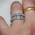 Bague serpent avec diamant, accessoire de mode chic