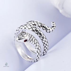 Bague serpent originale en métal doré