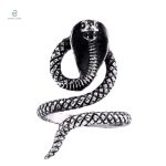 Bague serpent pour homme, motif cobra élégant
