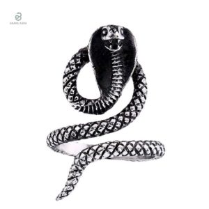 Bague serpent pour homme, motif cobra élégant