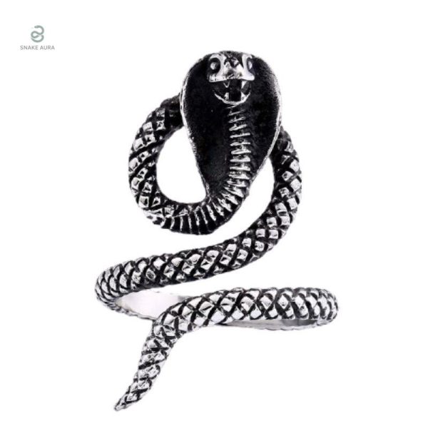 Bague serpent pour homme, motif cobra élégant