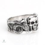 Élégante bague serpent en argent, allure captivante