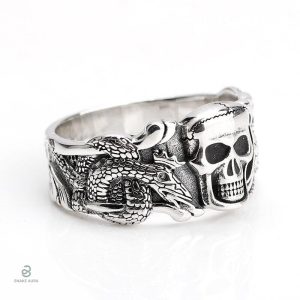 Élégante bague serpent en argent, allure captivante