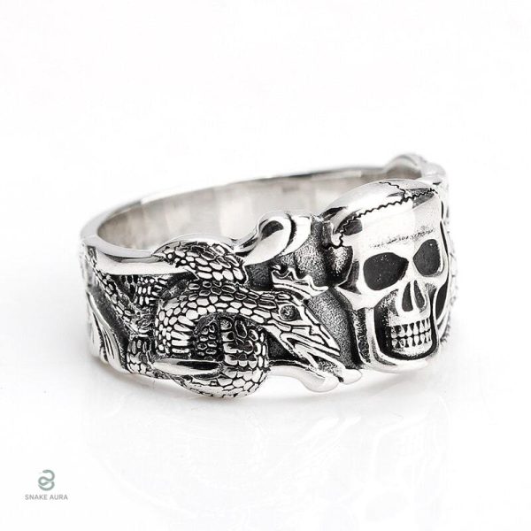 Élégante bague serpent en argent, allure captivante