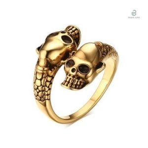 Bague serpent crâne duo élégante et originale