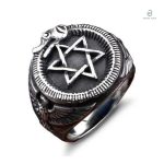 Bague serpent étoile de David en métal élégant