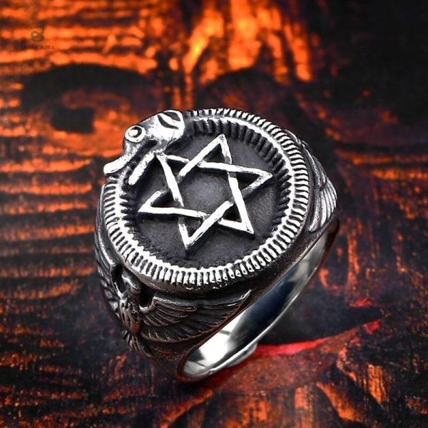 Bague serpent stylée inspirée de l'étoile de David