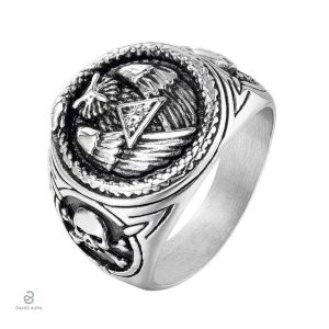 Bague serpent Illuminati en métal argenté design élégant
