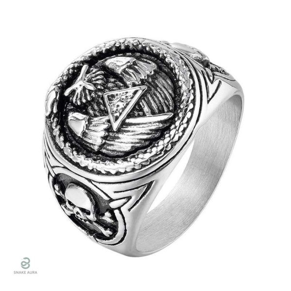 Bague serpent Illuminati en métal argenté design élégant