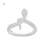 Bague serpent luxe féminin en métal brillant