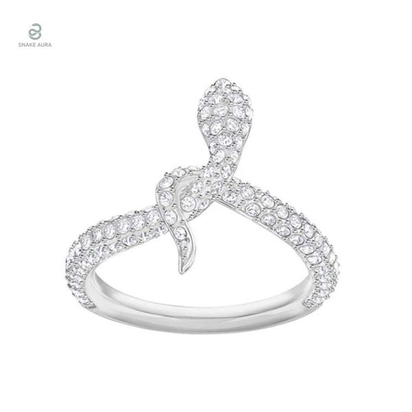 Bague serpent luxe féminin en métal brillant