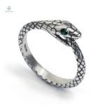Bague argent serpent Ouroboros, design élégant et symbolique