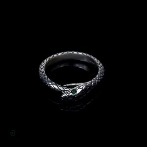 Bague en argent, allure mystique serpent Ouroboros