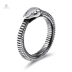 Bague Ouroboros Homme en forme de serpent