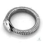 Bague serpent argentée pour homme