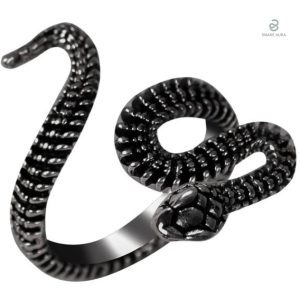 Bague serpent python noir