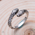 Bague serpent à double tête, design élégant