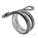 Bague en inox serpent, design enroulé audacieux