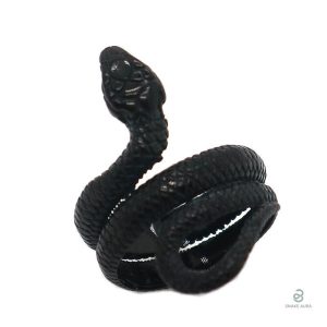Bague serpent en acier noir élégant et moderne