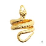 Bague Serpent en acier doré élégante
