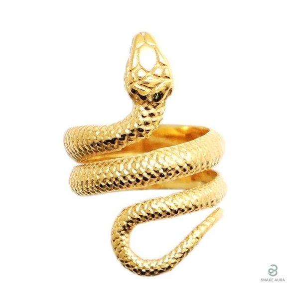 Bague Serpent en acier doré élégante