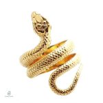 Bague serpent en acier inoxydable couleur or