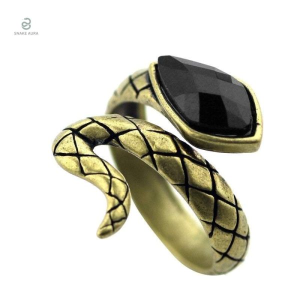 Bijou serpent en agate noire, design élégant et vintage
