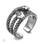Bague serpent agressif au design captivant et stylé