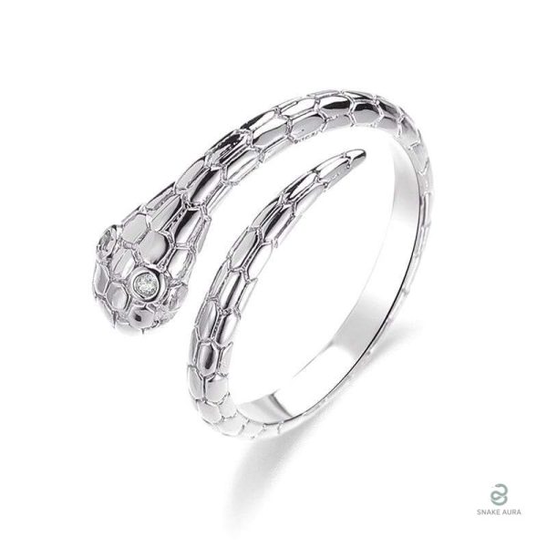 Bague serpent ajustable en argenté, design élégant et moderne