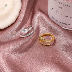 Bague serpent argentée réglable, accessoire tendance et unique