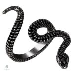 Bague serpent anaconda noir