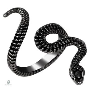 Bague serpent anaconda noir
