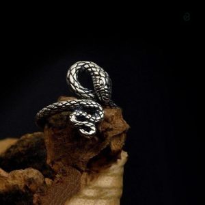 Bague serpent en argent, style ancien et raffiné