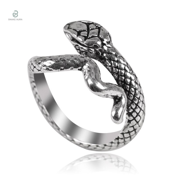 Bague Serpent Antique en Acier Inoxydable
