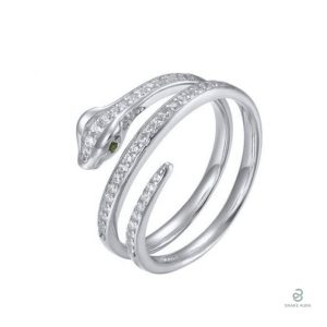 Bague Serpent en Argent avec Diamant