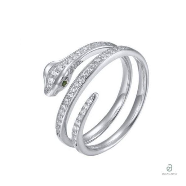 Bague Serpent en Argent avec Diamant