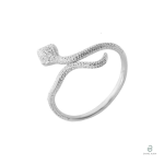 Bague serpent en argent, design fin et élégant