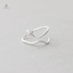 Bague serpent argentée, style minimaliste et raffiné