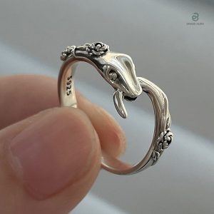Bague Serpent en Cuivre ornée de Fleurs