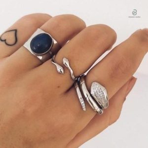 Bague Serpent élégante en Argent, accessoire tendance et stylé