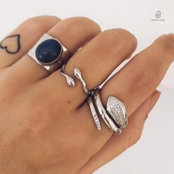 Bague Serpent élégante en Argent, accessoire tendance et stylé