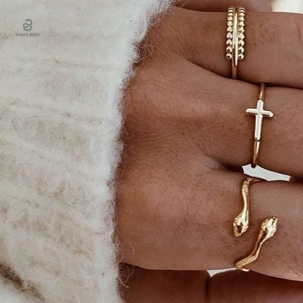 Bague serpent argentée, accessoire tendance