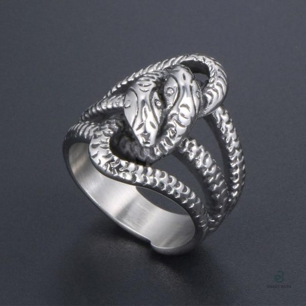 Bague serpent pour couple, design romantique