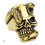 Bague serpent ornée d'un crâne distinctif