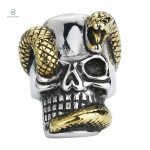 Accessoire mode serpent avec motif de crâne