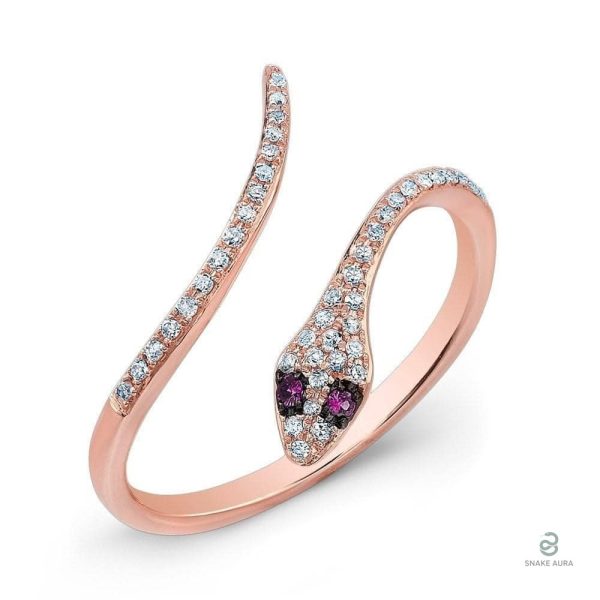Bague serpent en or avec diamant scintillant